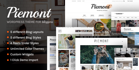 Piemont - WordPress Blog Theme Designs for Newbies