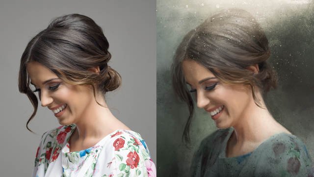 Oil painting filter: Ways of applying it to an image in Photoshop